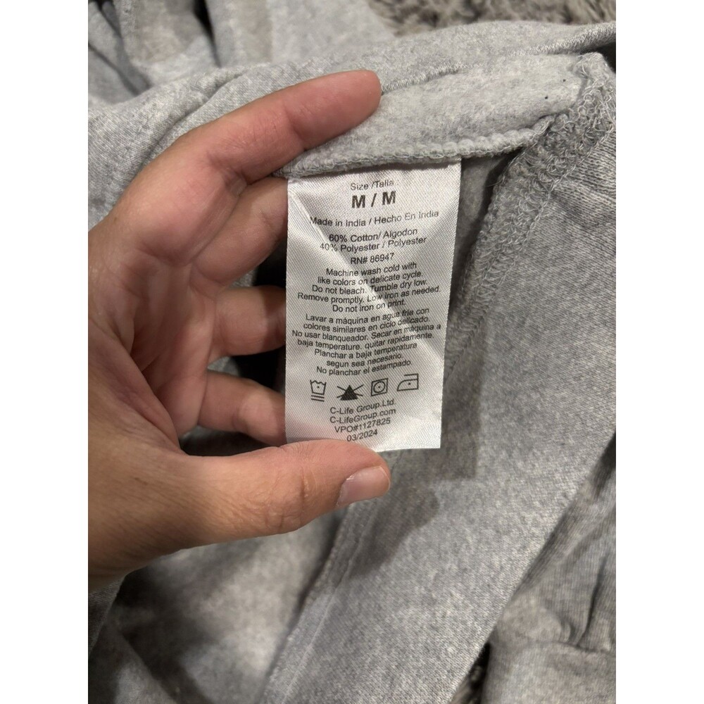 PAC-MAN Bandai Namco Entertainment Graphic Print Gray Pullover Hoodie Size M - Picture 5 of 6